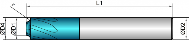 VHM Viertelkreisfräser    5.00 mm