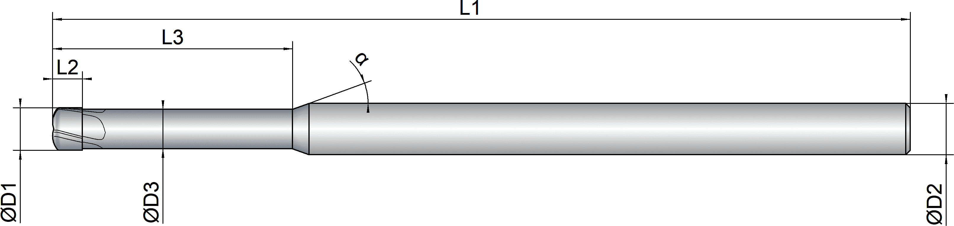 VHM Stirntorusfräser   3.00 mm