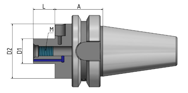 Quernut-Aufsteckdorn "CT" BT30 22 - 35