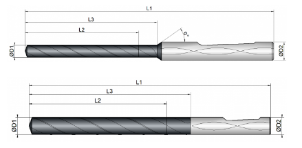 VHM Bohrer mit IK, 8 x D 10.20 mm (UNI)