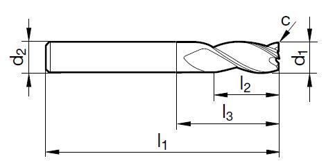 VHM ALU-Schaftfräser TF 100  XL 16.00 mm
