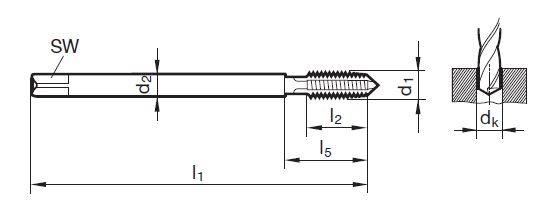Masch.-Gewindebohrer TG 100 GG DL M18x1.5