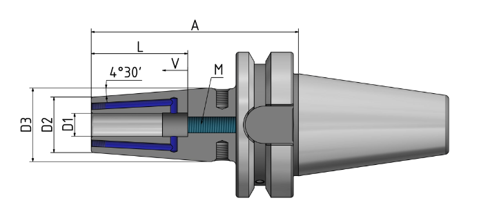 Schrumpffutter  4.5°  "CT" BT40 16-130