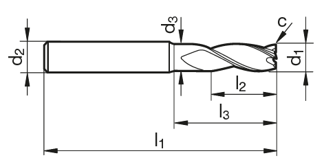 VHM Schaftfräser TF 100 MULTI-MILL  20.00 mm