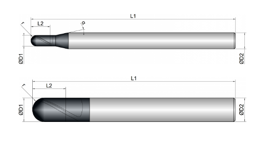 VHM Vollradiusfräser    1.00 mm