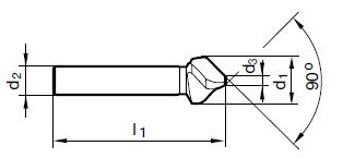 Kegelsenker 90°, spiralisiert  ø 10.40 mm