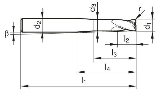 VHM Hart-Kopierfräser HP 100 H  10.00 mm