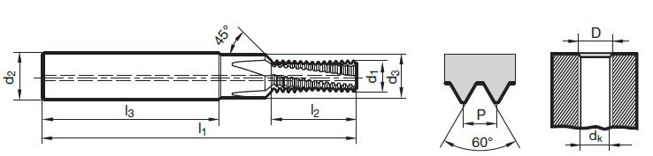 VHM Gewindefräser m. IK, 2 x D  M16x1.5