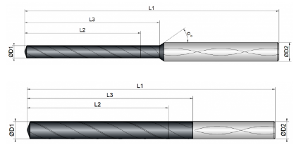 VHM Bohrer mit IK, 8 x D 6.80 mm (UNI)