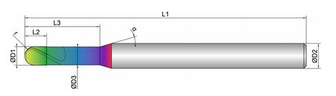 VHM Mikro-Vollradiusfräser    1.20 mm