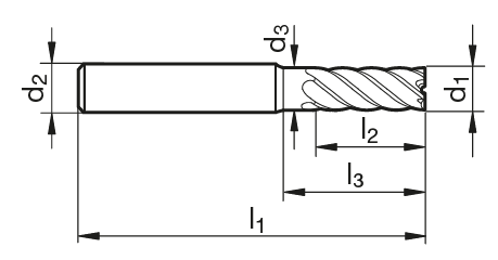 VHM Mehrzahn-Schaftfräser TF 100 SF  4.00 mm