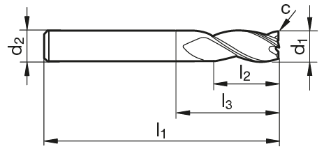 VHM Alu-Schaftfräser TF 100 W   6.00 mm