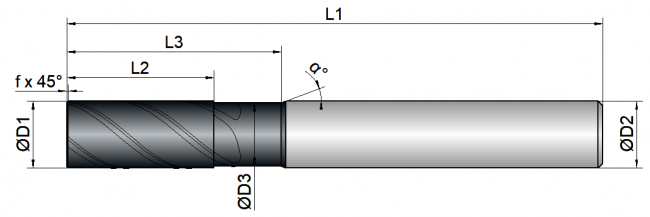 VHM Schaftfräser   16.00 mm
