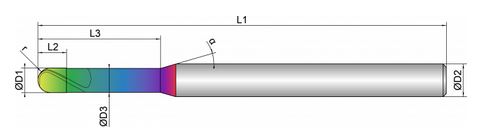VHM Mikro-Vollradiusfräser    2.00 mm