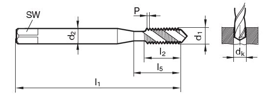 Masch.-Gewindebohrer TG 100 U SL M12