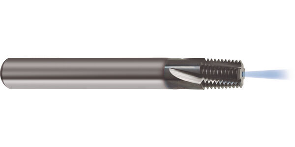 VHM Gewindefräser m. IK, 2 x D  NPT 1/8