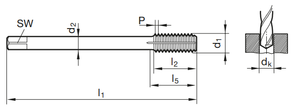 Gewindeformer ohne Schmiernut  G1/2