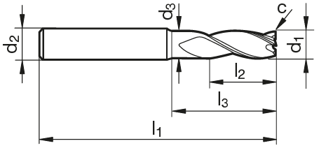 VHM Alu-Schaftfräser TF 100 W   3.00 mm