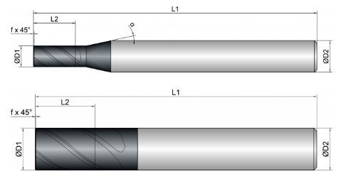 VHM Schaftfräser     5.00 mm