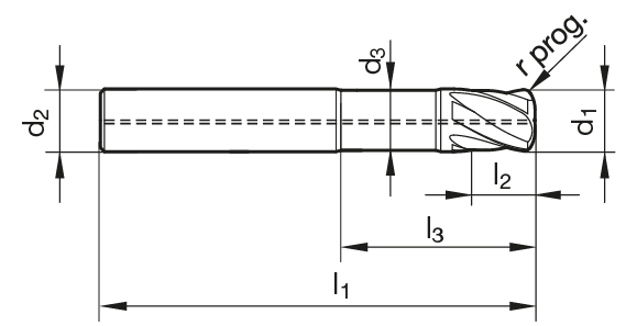 VHM Hart-Kopierfräser HP 100 H mit IK  16.00 mm