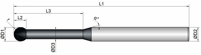 VHM Lollipopfräser    2.80 mm