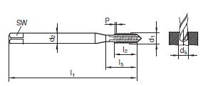 Masch.-Gewindebohrer TG 100 U DL M10