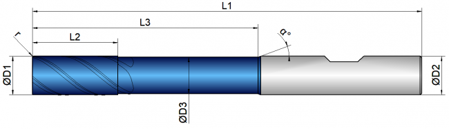 VHM Schaftfräser   16.00 mm