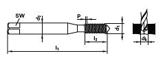 Gewindeformer mit Schmiernut M 3