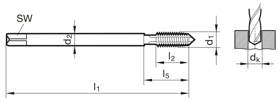 Masch.-Gewindebohrer TG 100 U DL  UNF 10 - 32