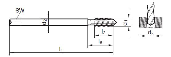 Masch.-Gewindebohrer TG 100 T DL  G3/8