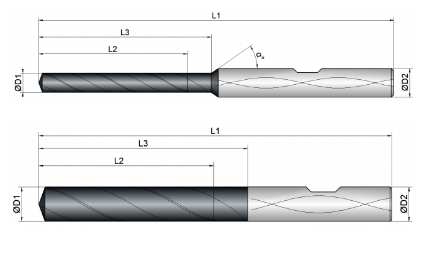 VHM Bohrer mit IK, 5 x D 5.10 mm (UNI)