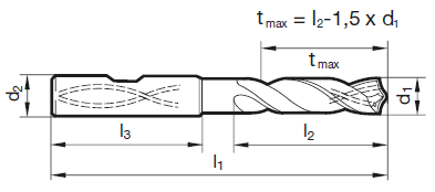 TS-Drill mit IK, 3 x D 3.80 mm (UNI)