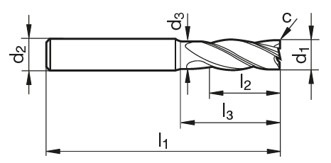VHM Schaftfräser TF 100 MULTI-MILL  9.00 mm