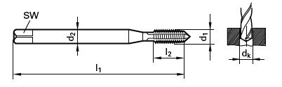 Maschinen-Gewindebohrer DL M 2.5