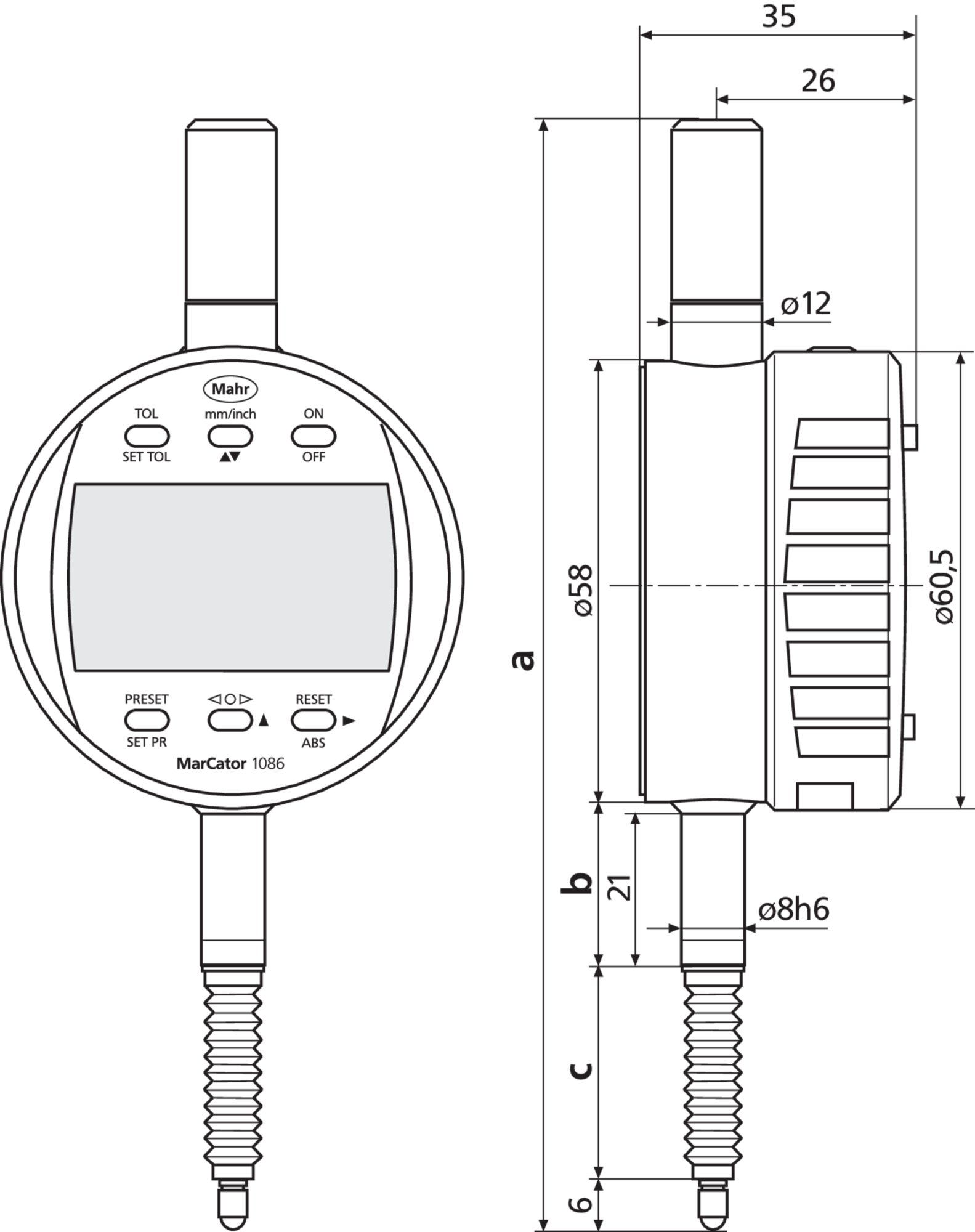 Digitale Messuhr MarCator 1086 WR